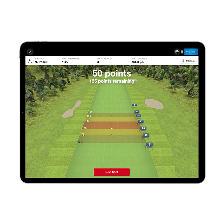 Mevo Launch Monitor Points on iPad